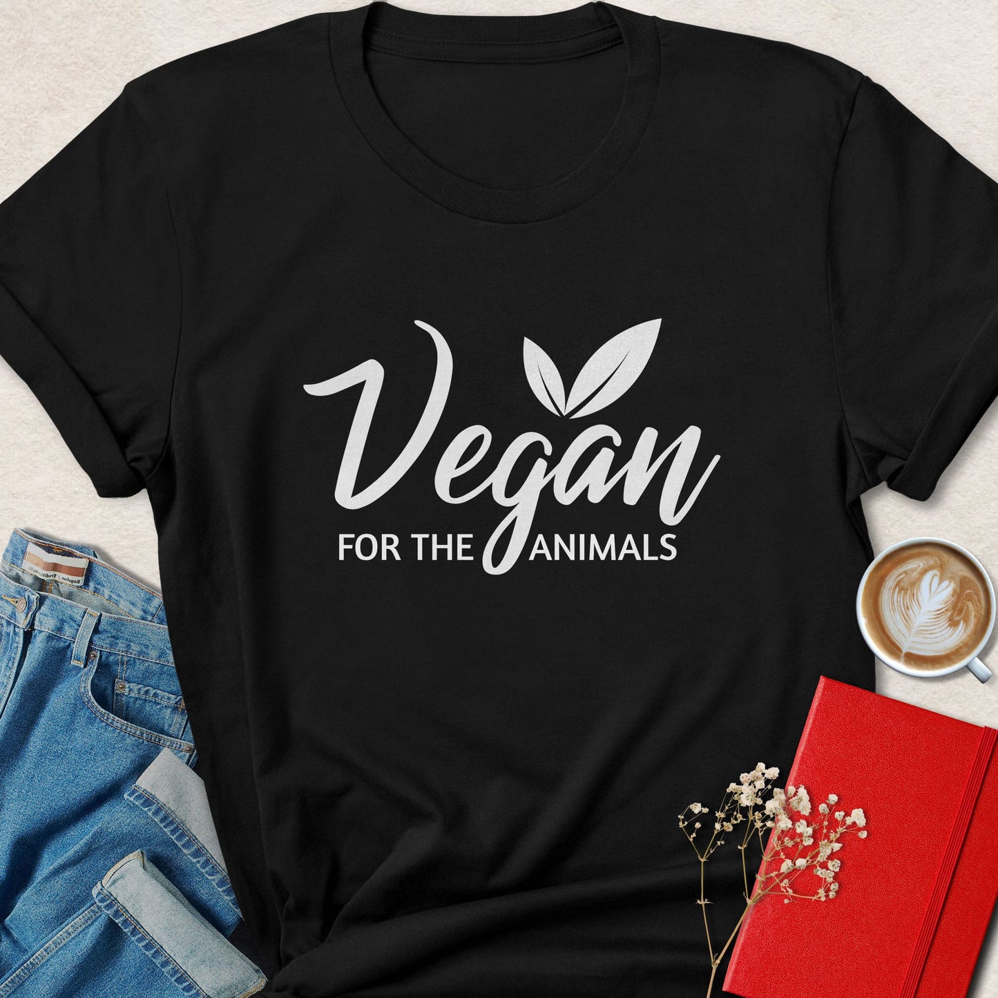 Vegan for the Animals Script T-Shirt