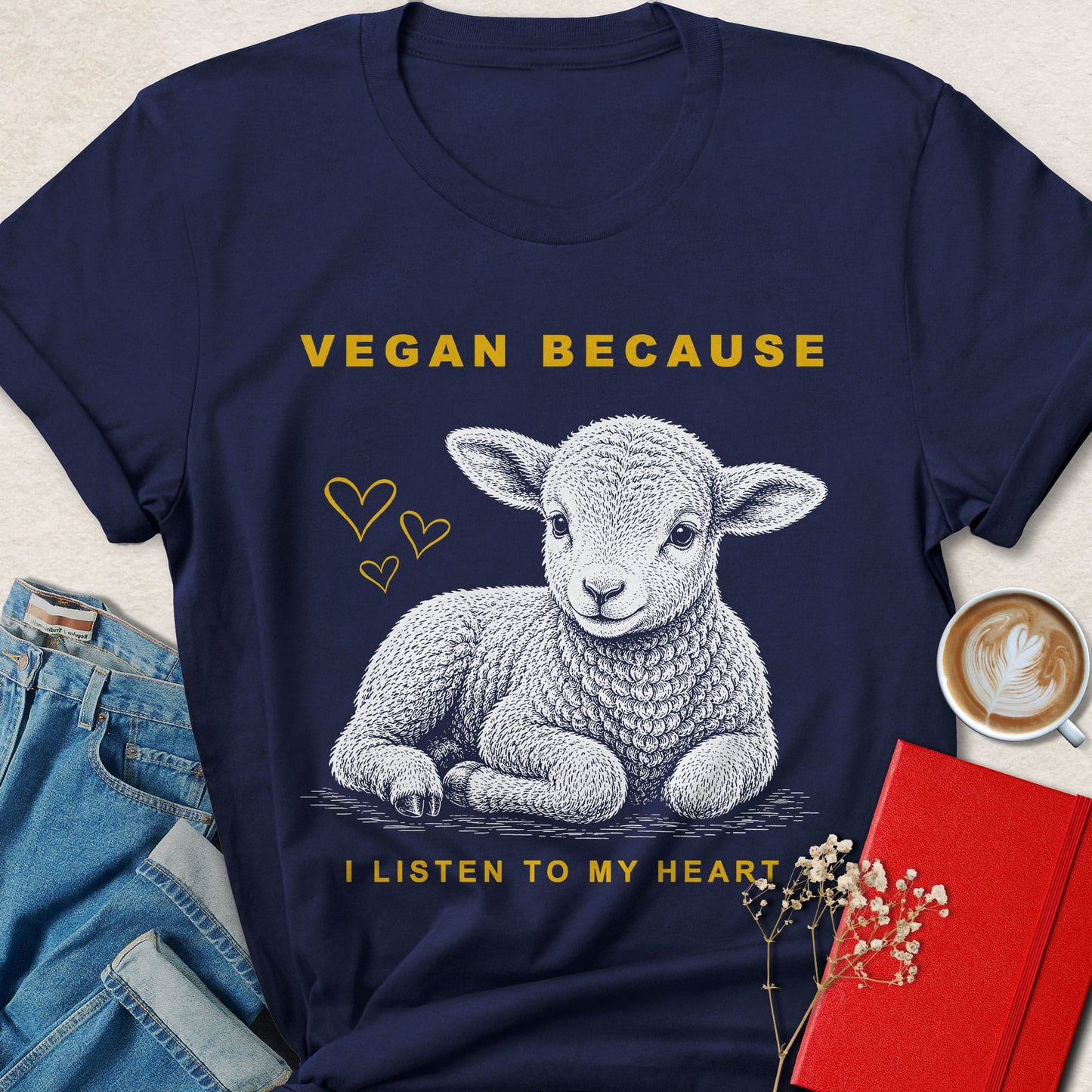 Vegan Because I Listen to My Heart Lamb T-Shirt