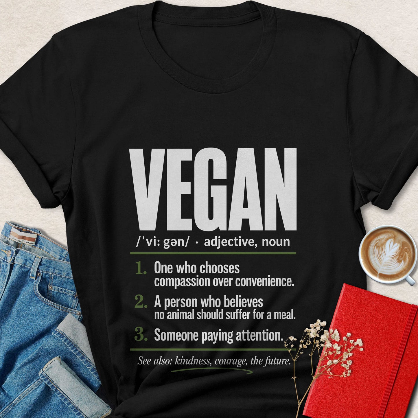 Vegan Definition T-Shirt| Compassion & Animal Rights Graphic Tee