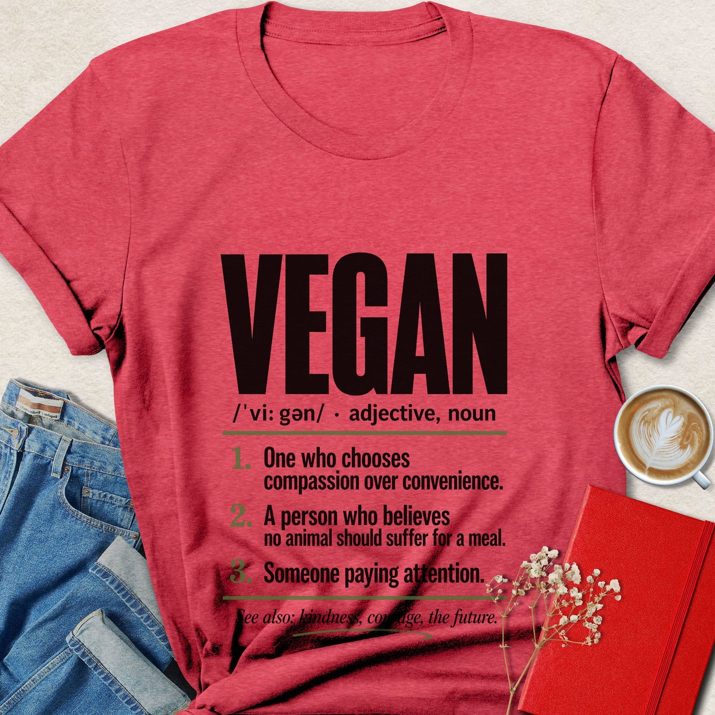 Vegan Definition T-Shirt| Compassion & Animal Rights Graphic Tee