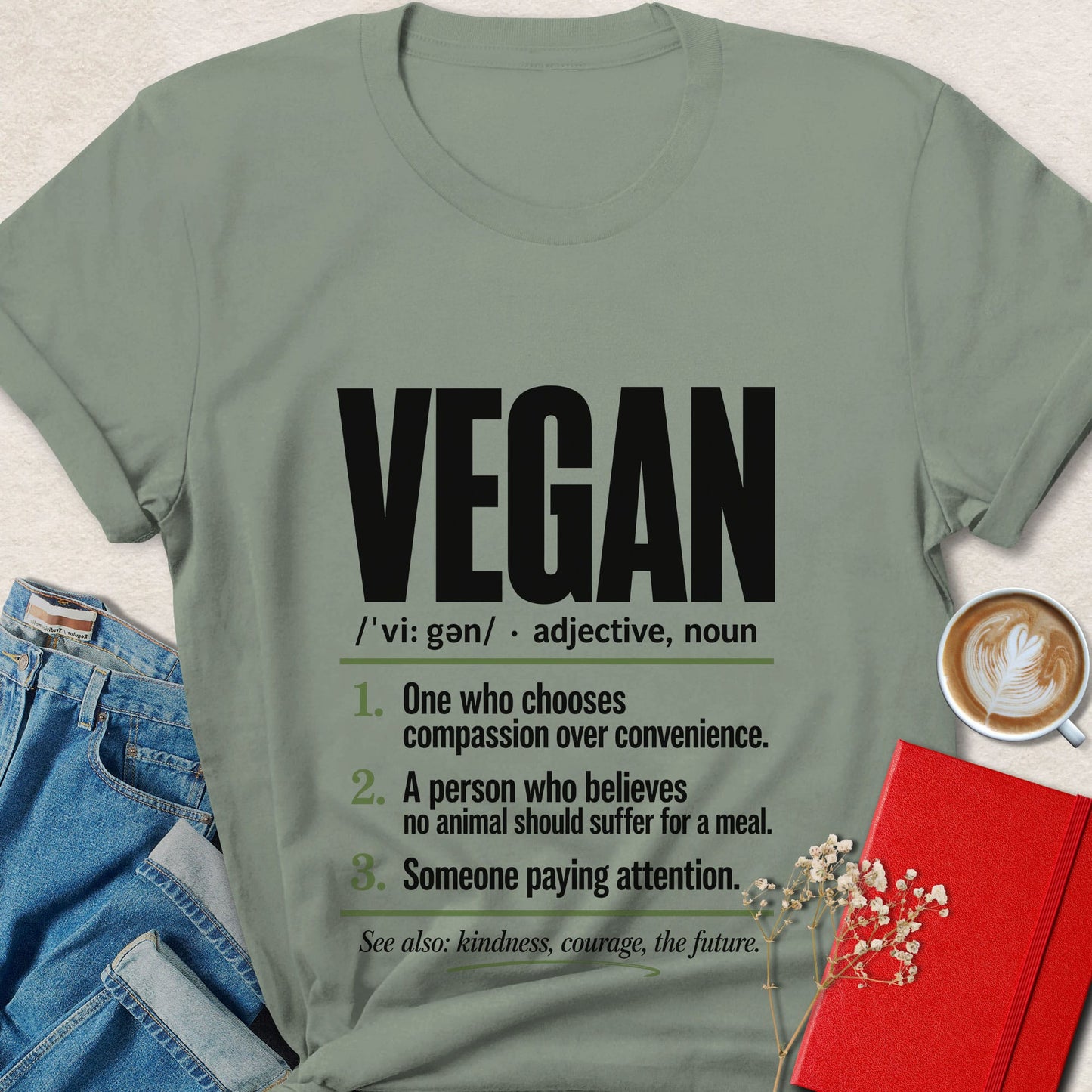Vegan Definition T-Shirt| Compassion & Animal Rights Graphic Tee