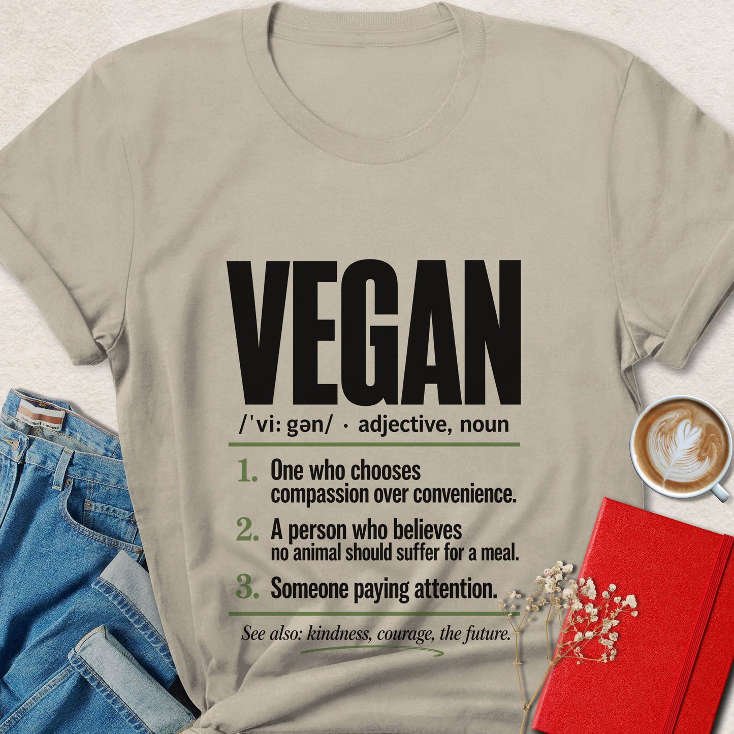 Vegan Definition T-Shirt| Compassion & Animal Rights Graphic Tee