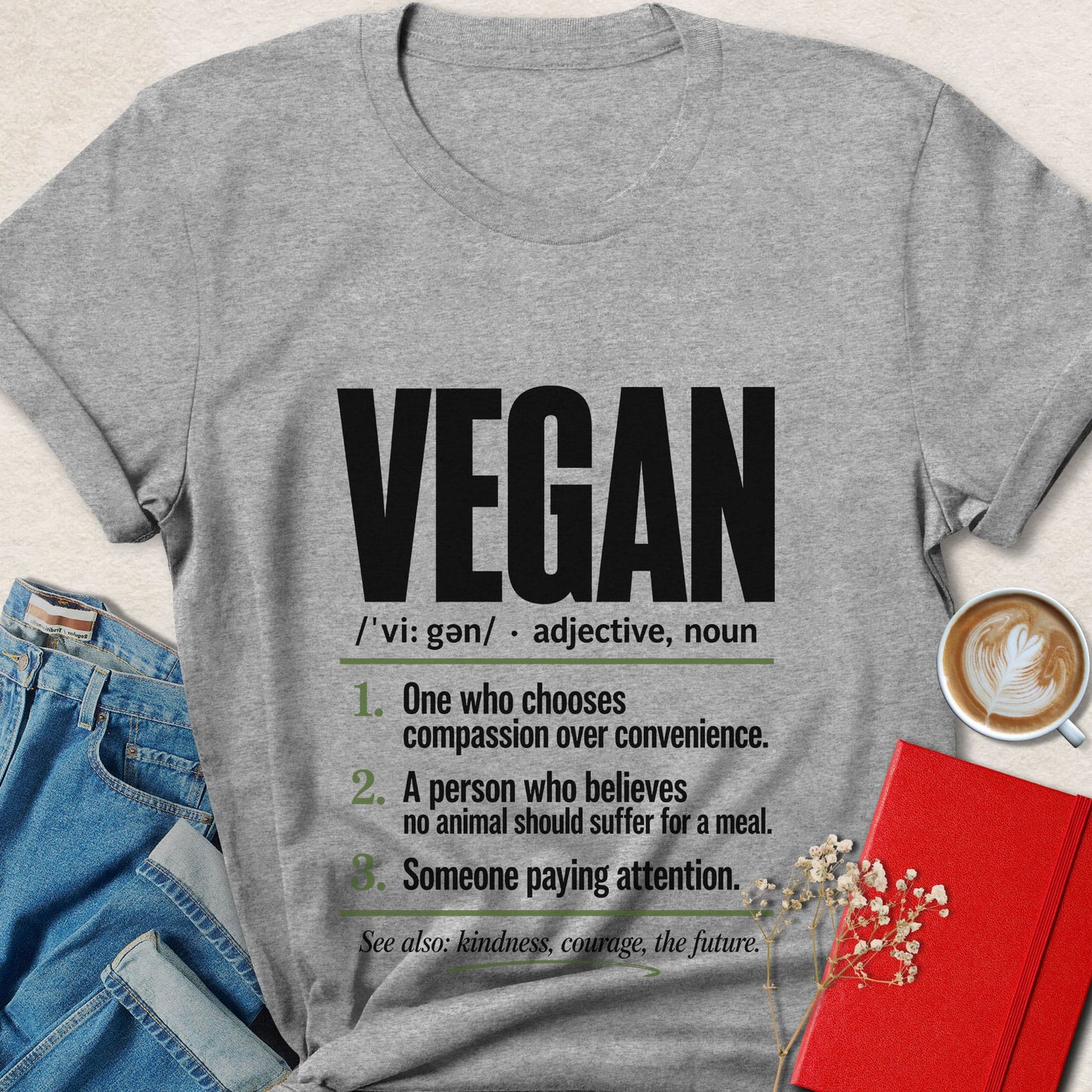 Vegan Definition T-Shirt| Compassion & Animal Rights Graphic Tee