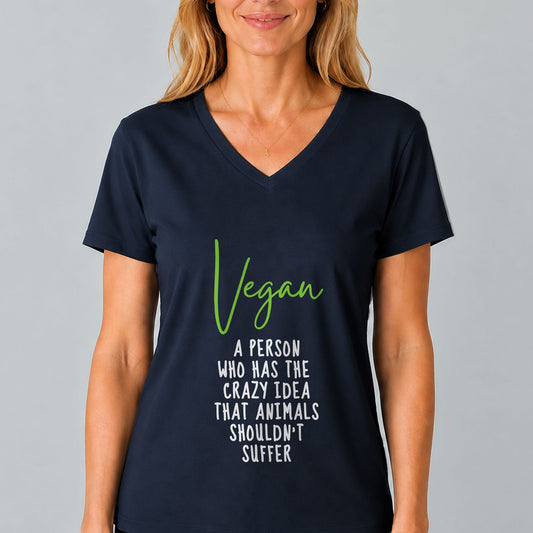 Vegan Definition Animal Rights V-Neck T-Shirt