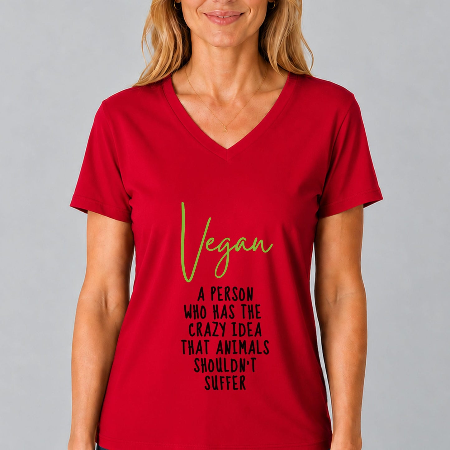 Vegan Definition Animal Rights V-Neck T-Shirt