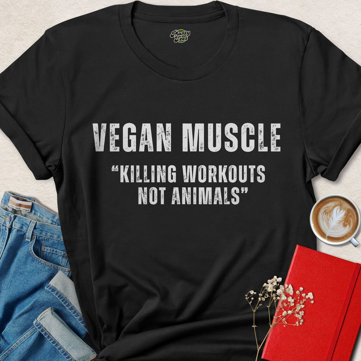Vegan Muscle T-Shirt — Killing Workouts Not Animals Gym Tee