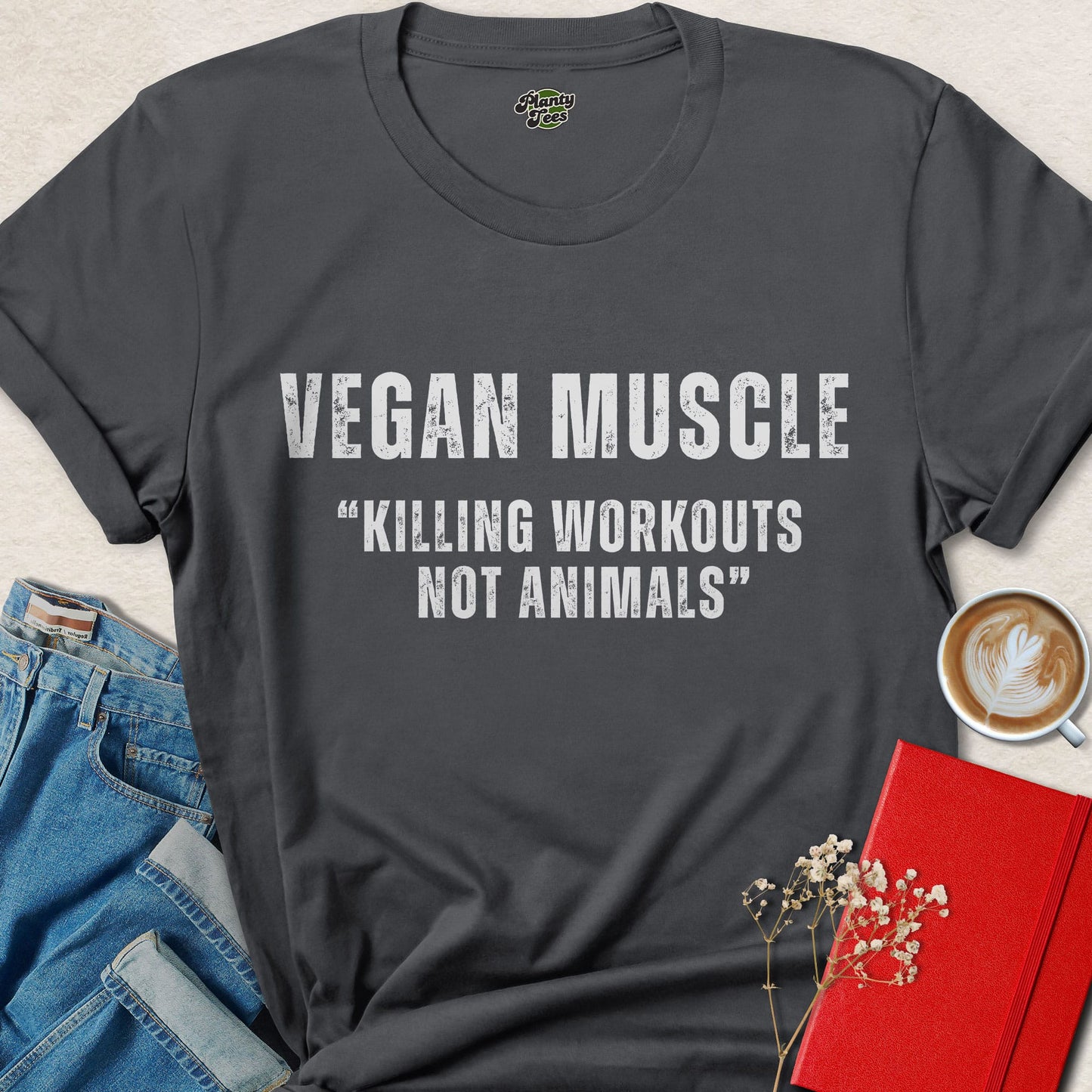 Vegan Muscle T-Shirt — Killing Workouts Not Animals Gym Tee