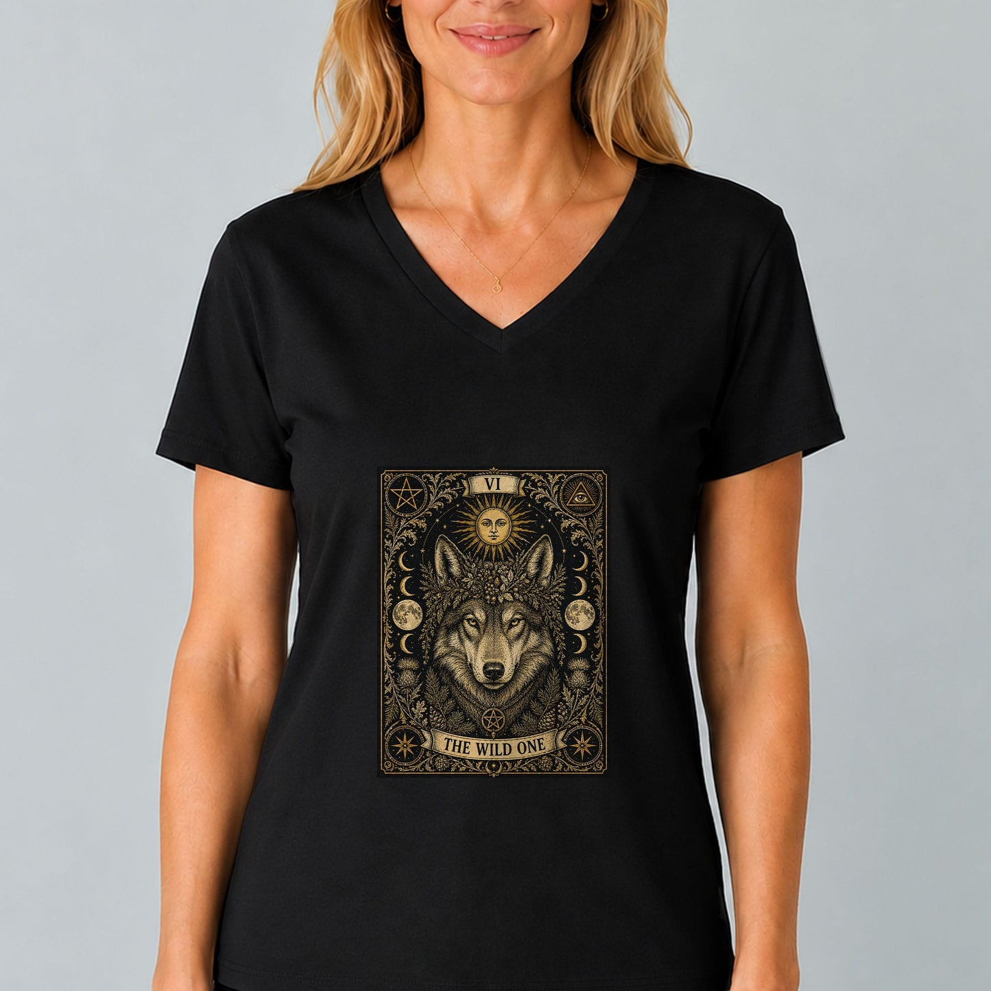 Wolf Tarot V-Neck T-Shirt
