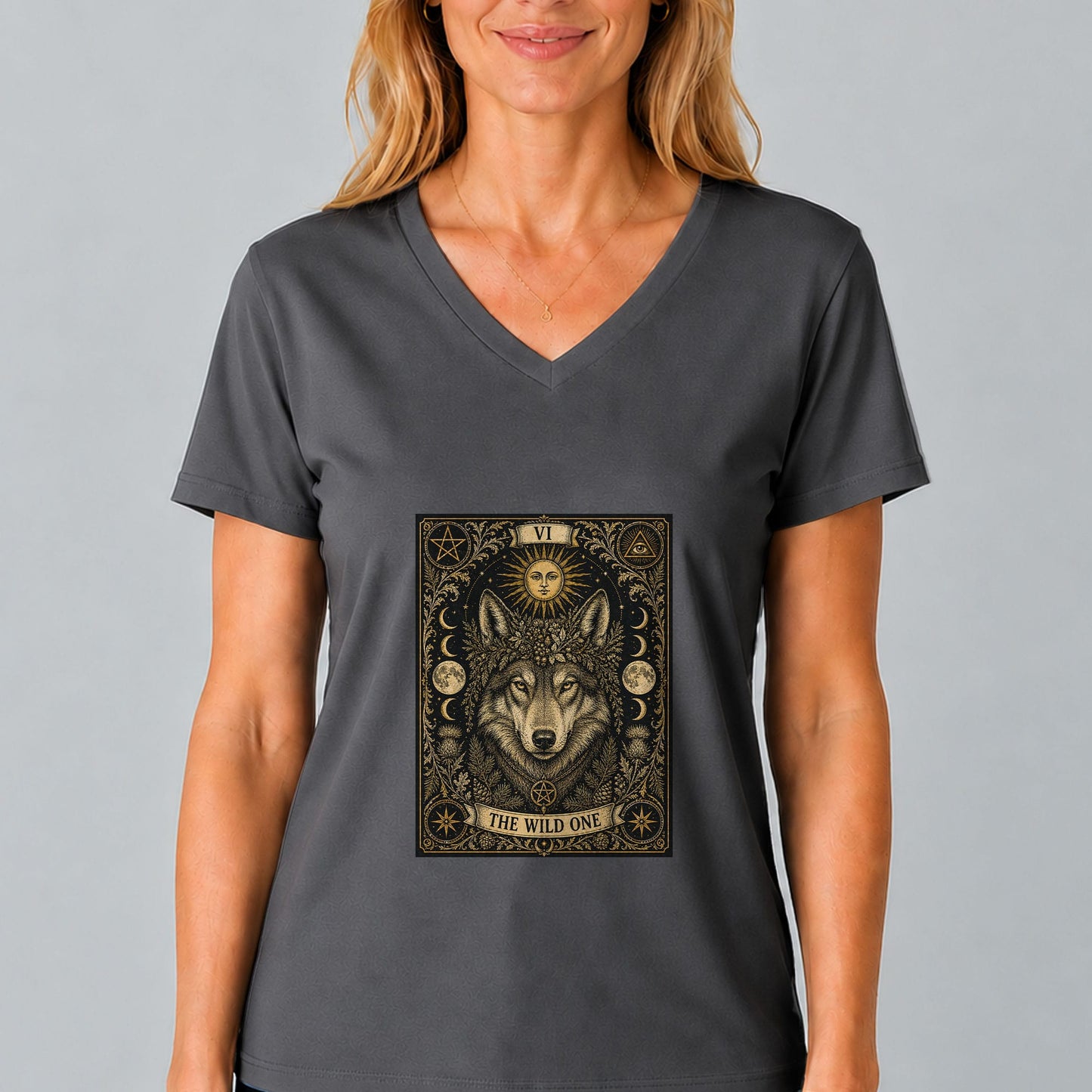 Wolf Tarot V-Neck T-Shirt
