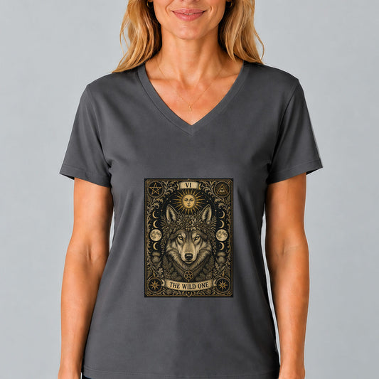 Wolf Tarot V-Neck T-Shirt
