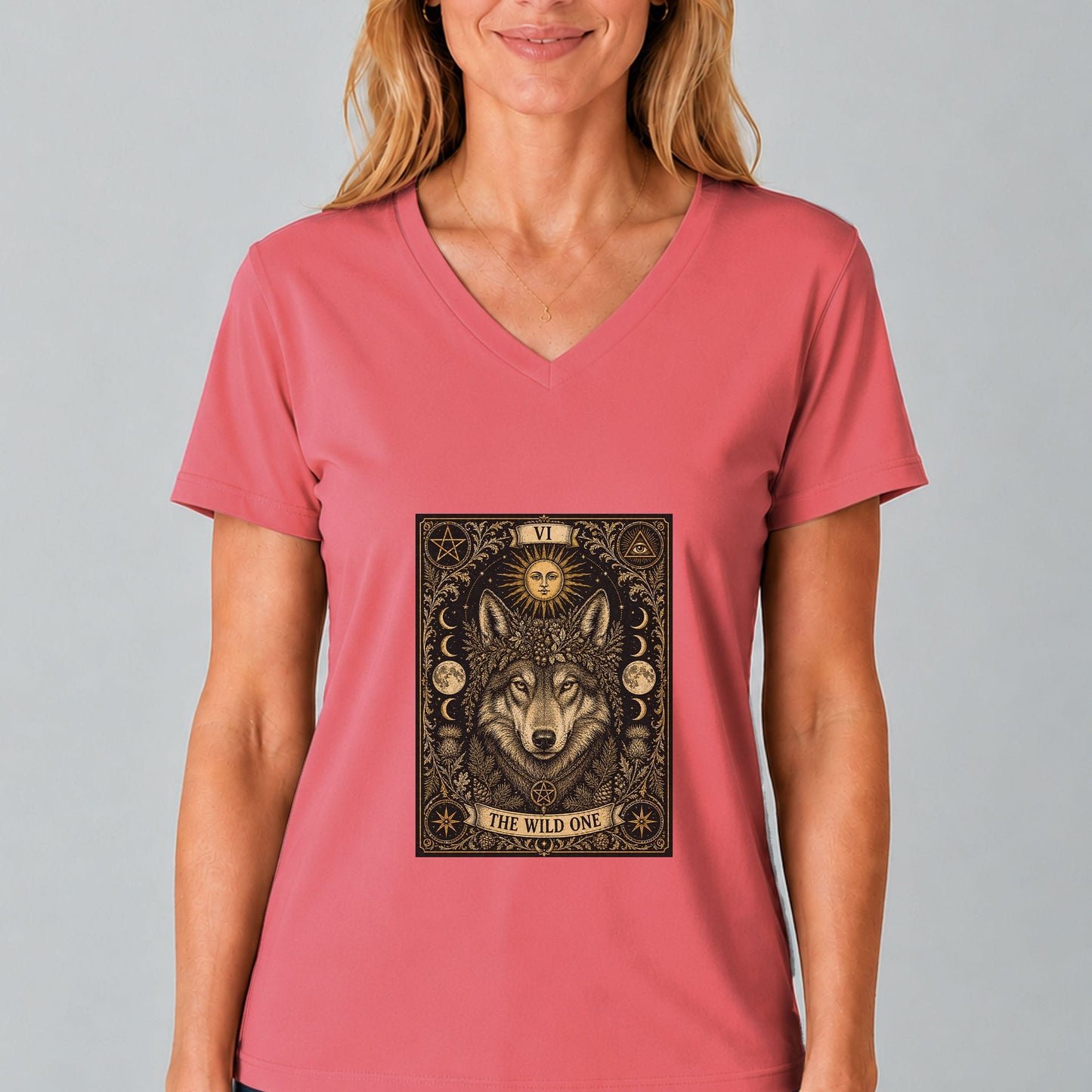 Wolf Tarot V-Neck T-Shirt