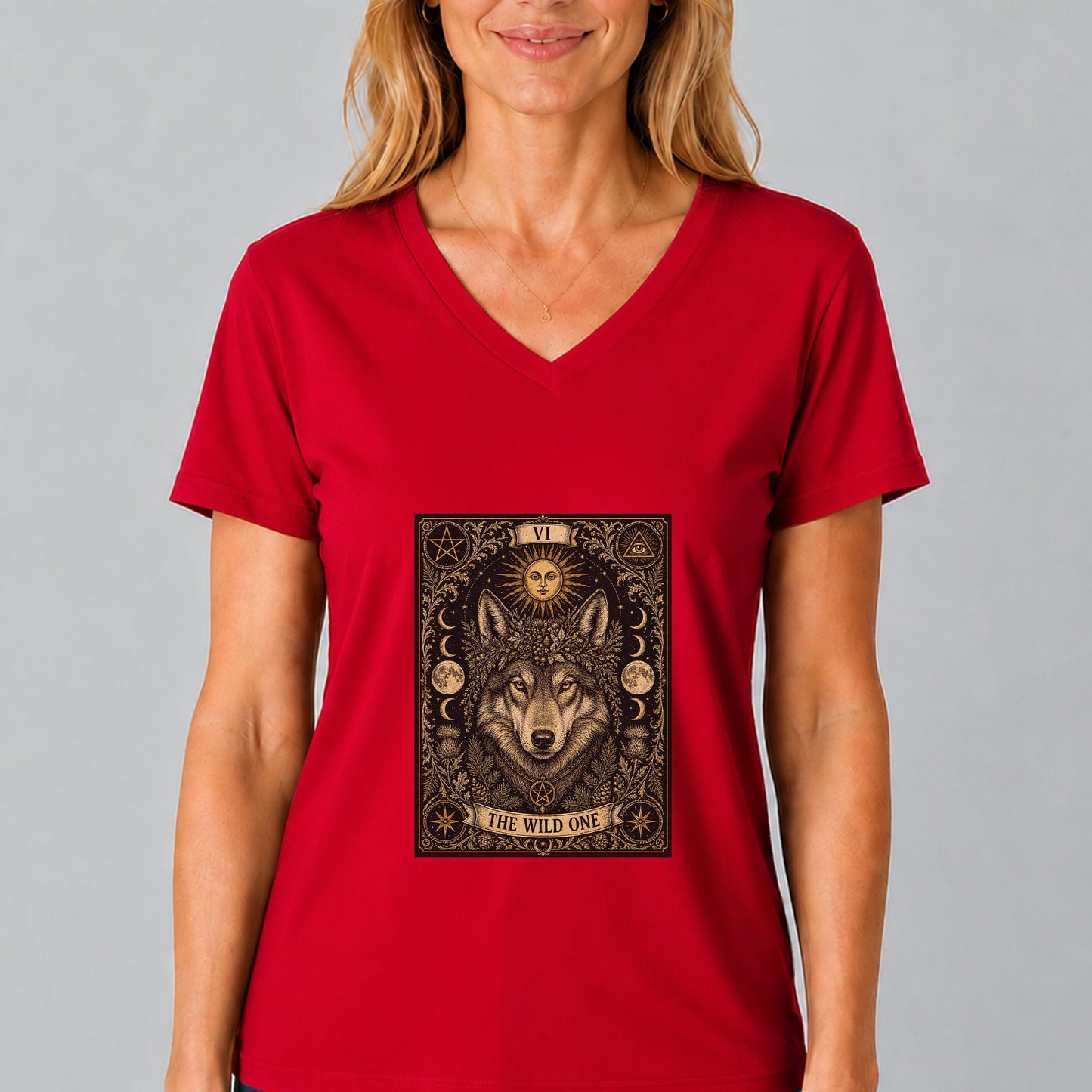 Wolf Tarot V-Neck T-Shirt