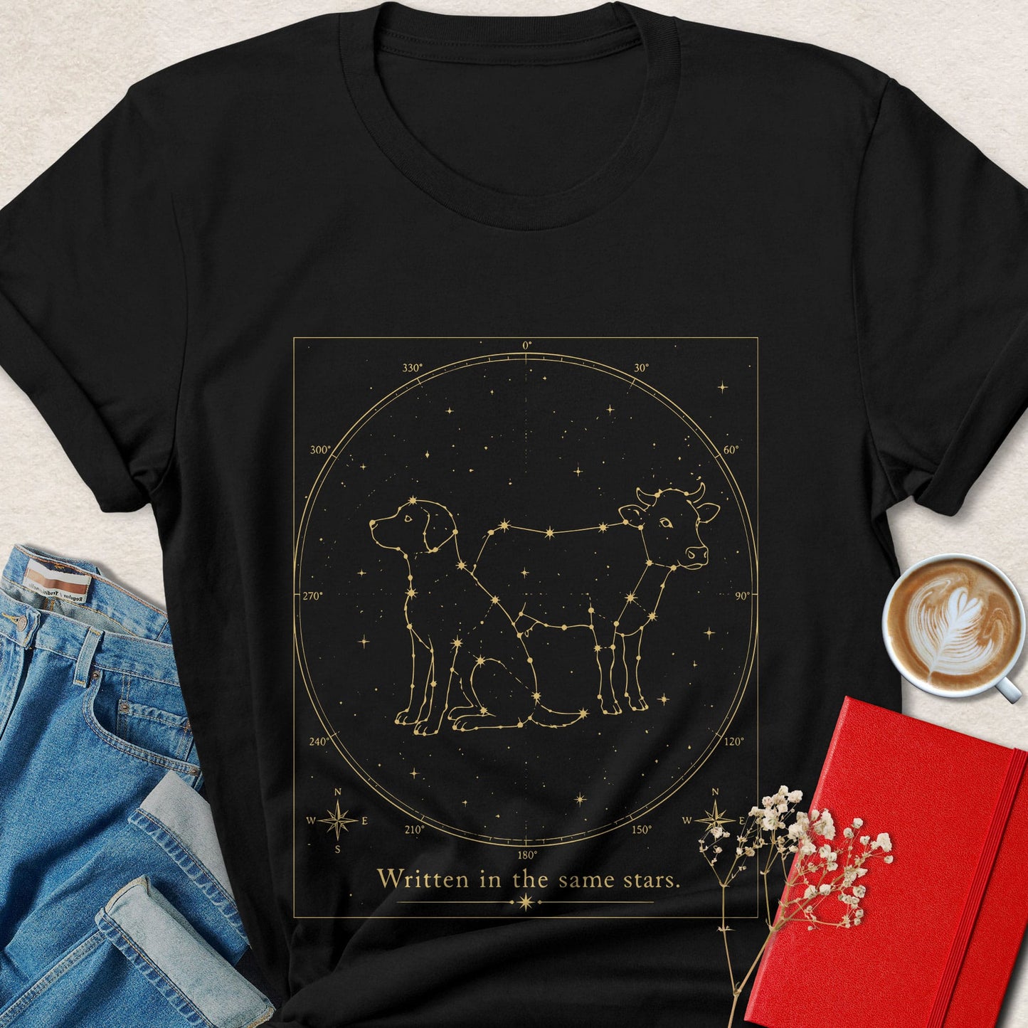 Written in the Stars Vegan Shirt Animal Rights Constellation