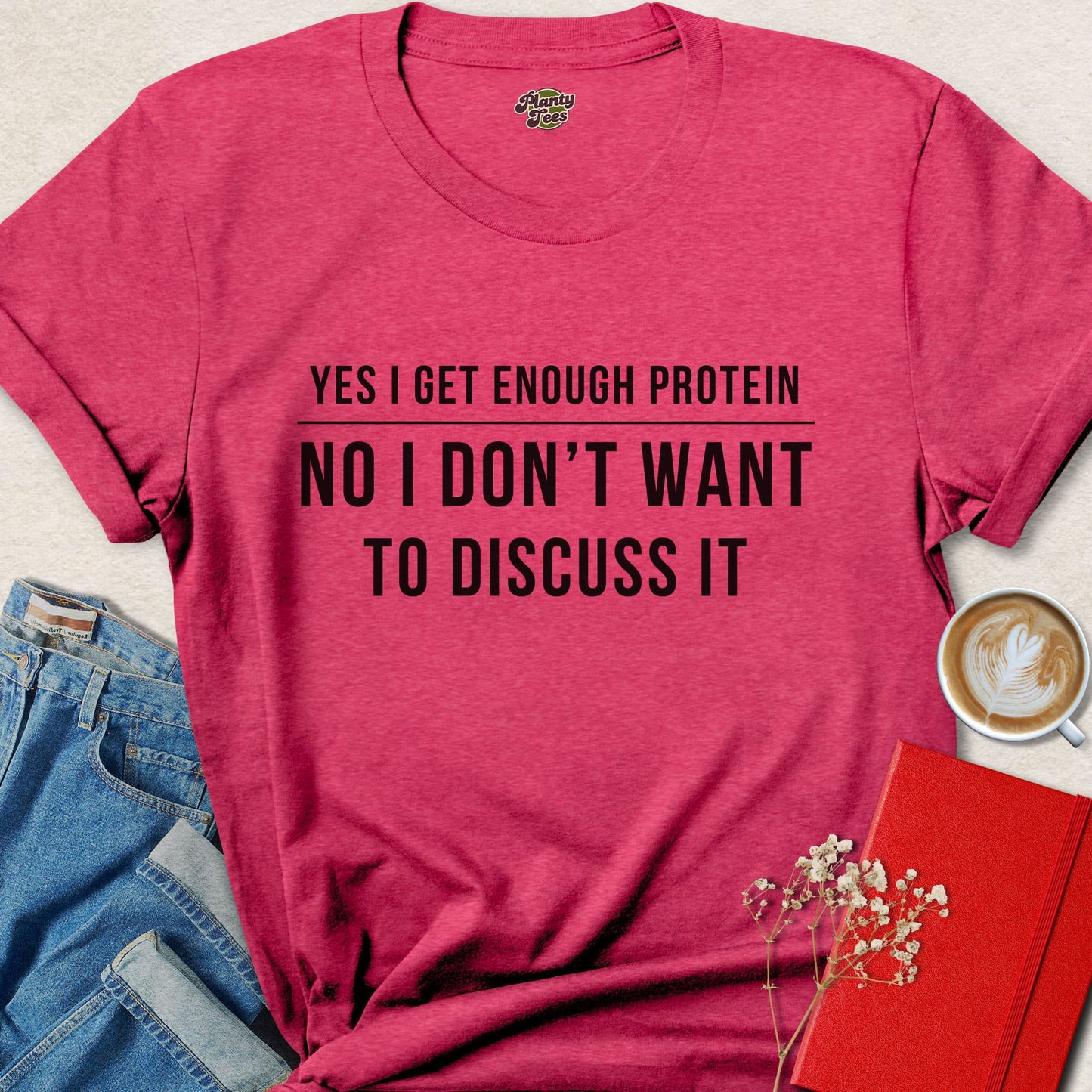 Yes I Get Enough Protein Shirt Vegan Statement Plant Based Tee