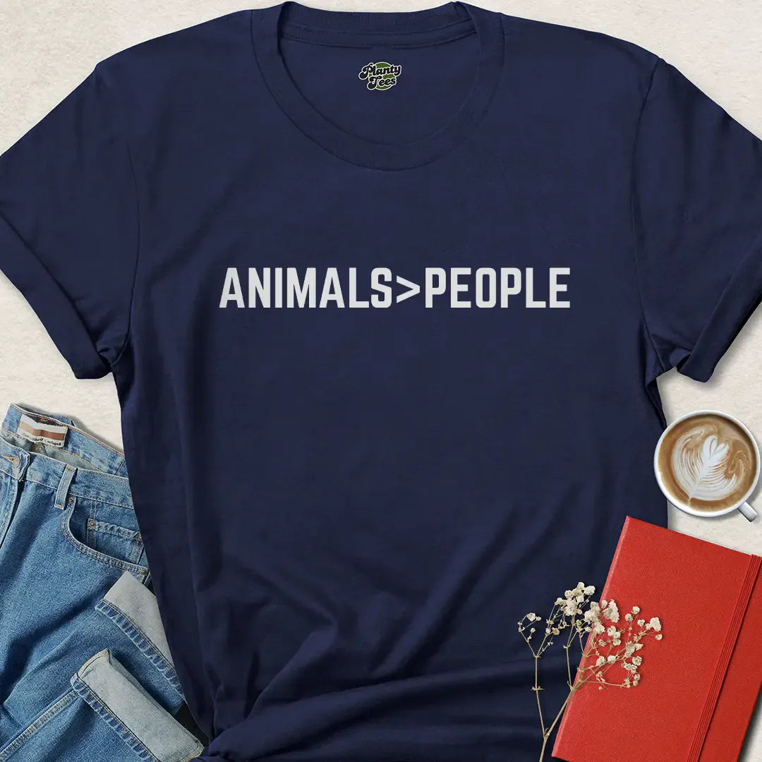 Animals Over People Shirt - Bold Vegan Statement Tee