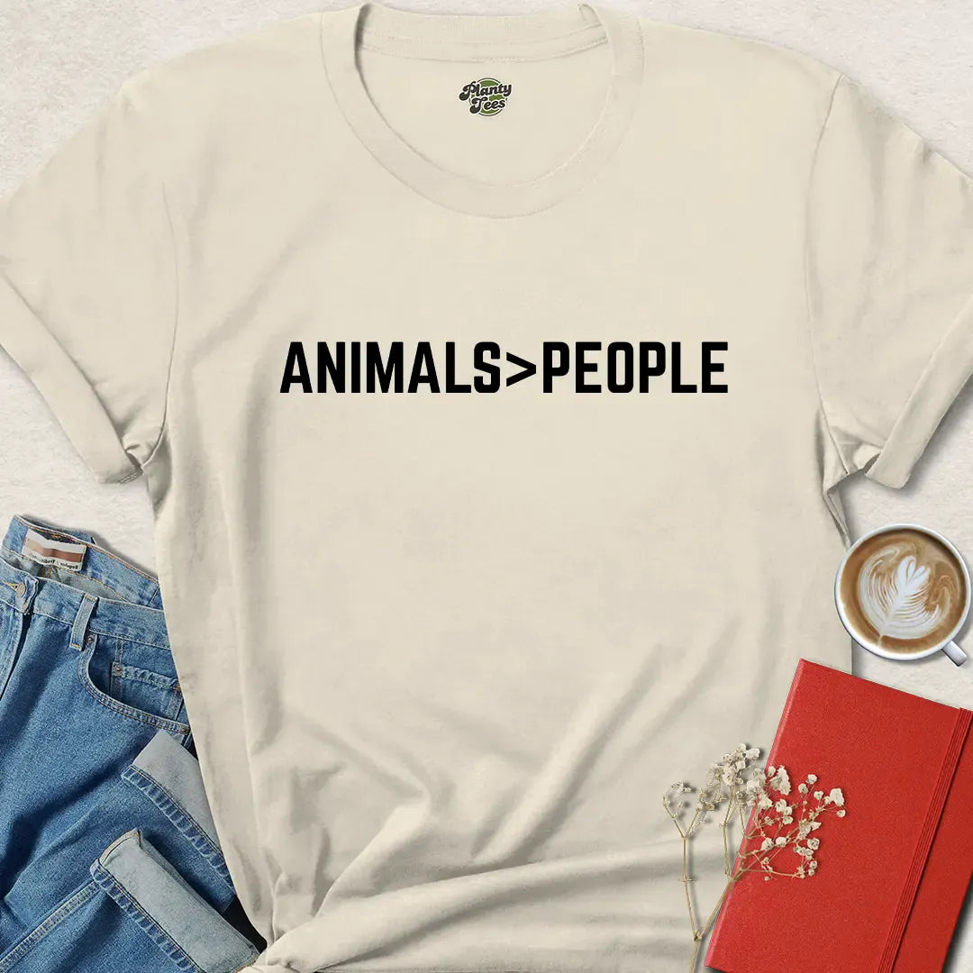Animals Over People Shirt - Bold Vegan Statement Tee