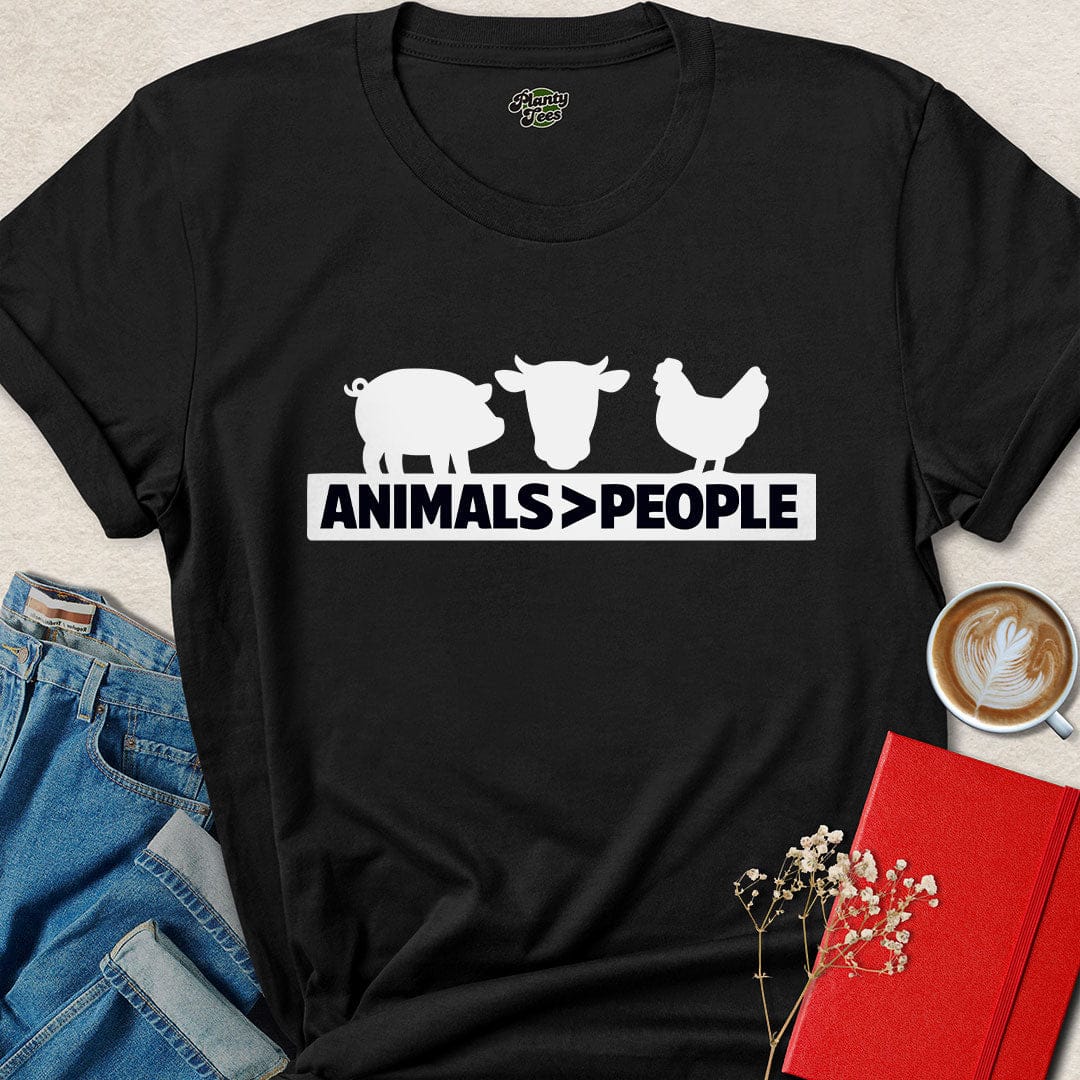 Animals Greater Than People Vegan Shirt