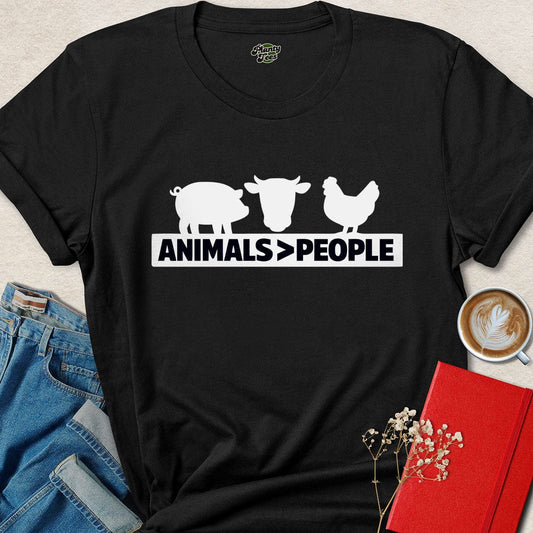 Animals Greater Than People Vegan Shirt