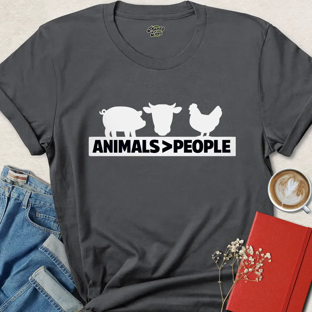 Animals Greater Than People Vegan Shirt