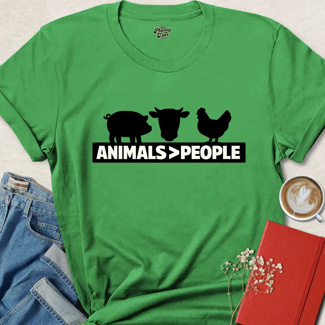 Animals Greater Than People Vegan Shirt