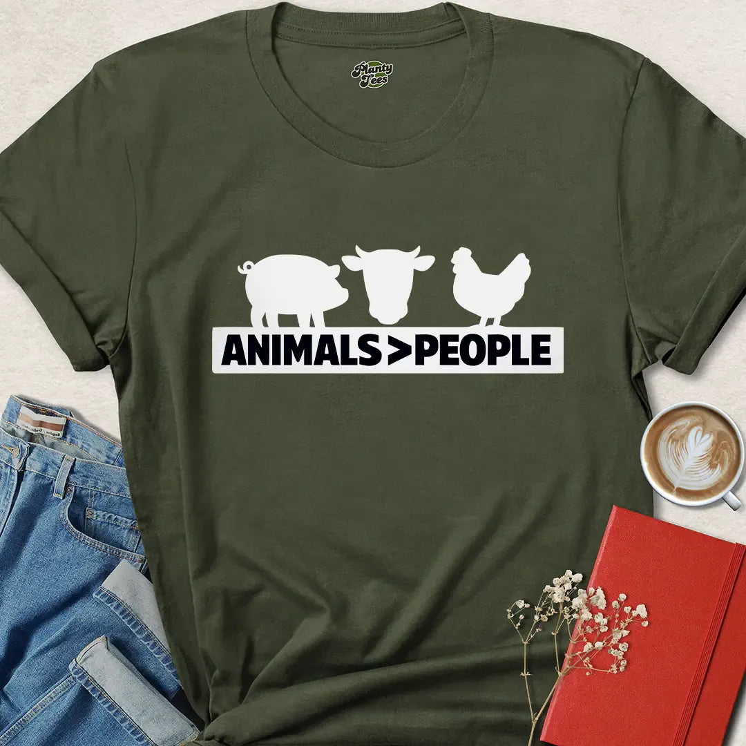 Animals Greater Than People Vegan Shirt