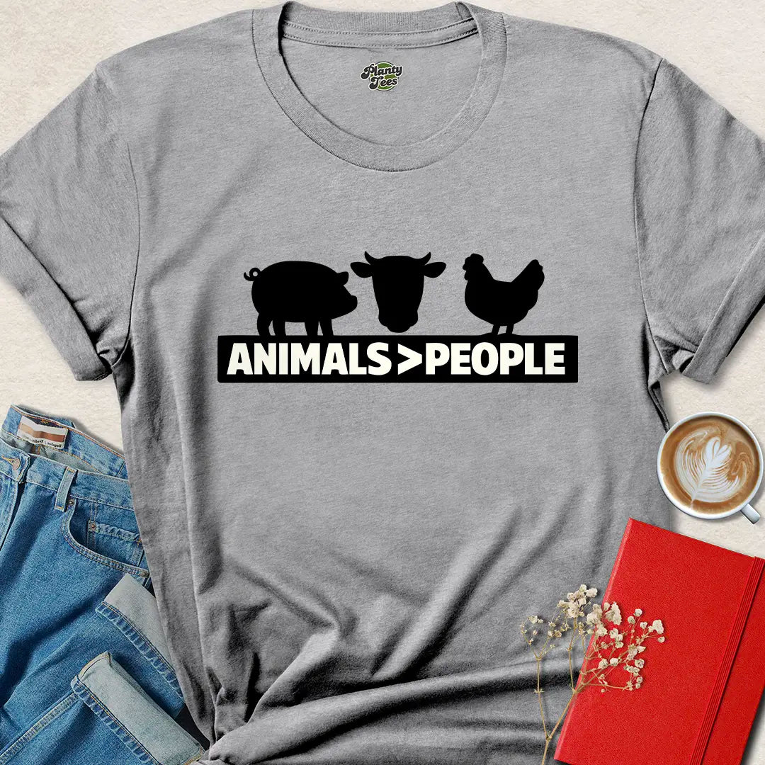 Animals Greater Than People Vegan Shirt
