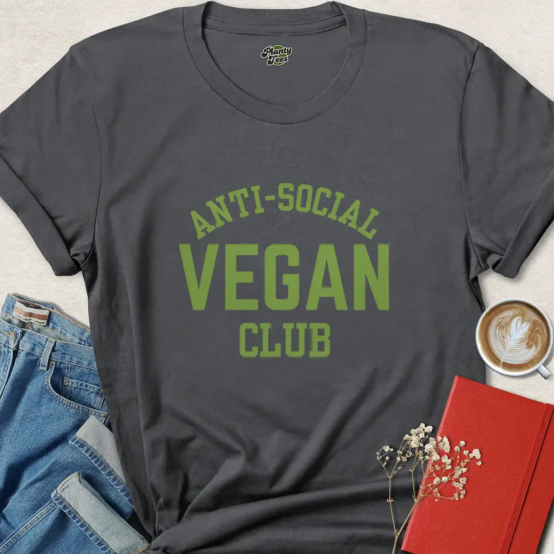 Anti-Social Vegan Club Shirt - Funny Plant-Based Tee