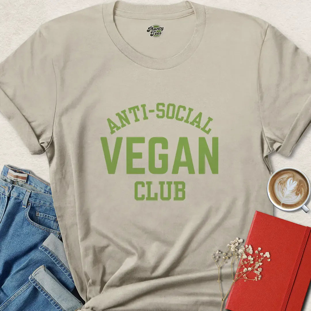 Anti-Social Vegan Club Shirt - Funny Plant-Based Tee
