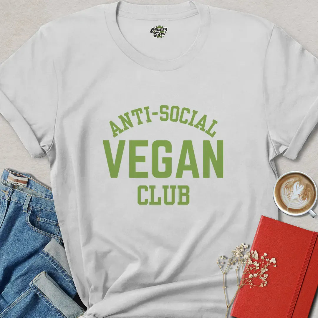 Anti-Social Vegan Club Shirt - Funny Plant-Based Tee
