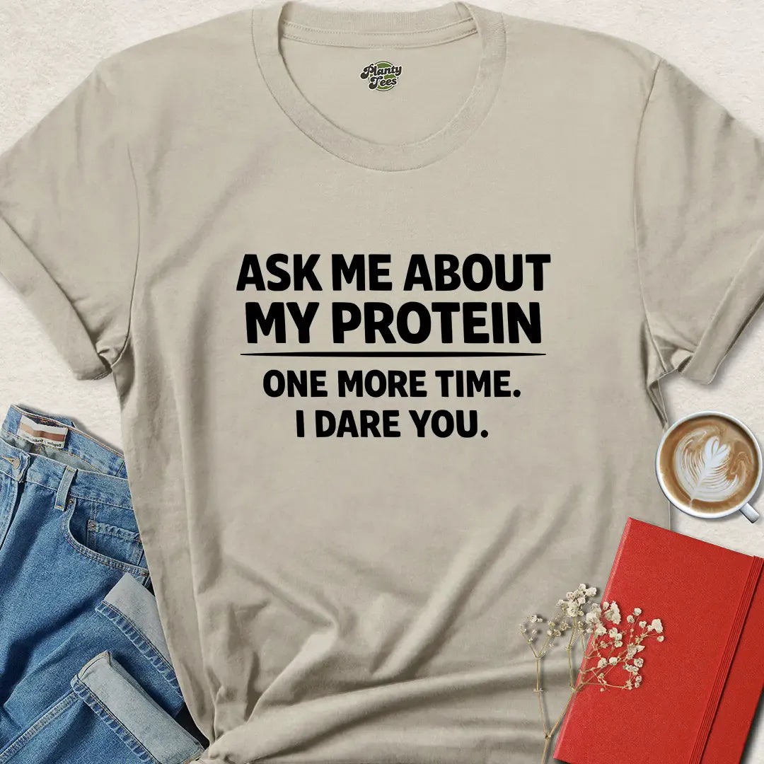 Vegan Protein Shirt – Funny Bold Gym Tee for Plant-Based Pride