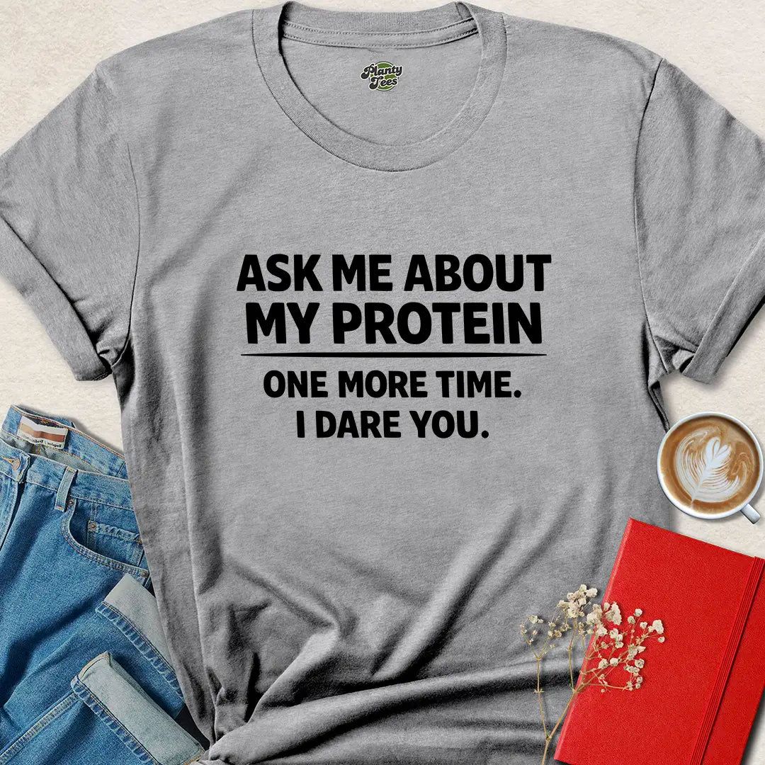 Vegan Protein Shirt – Funny Bold Gym Tee for Plant-Based Pride