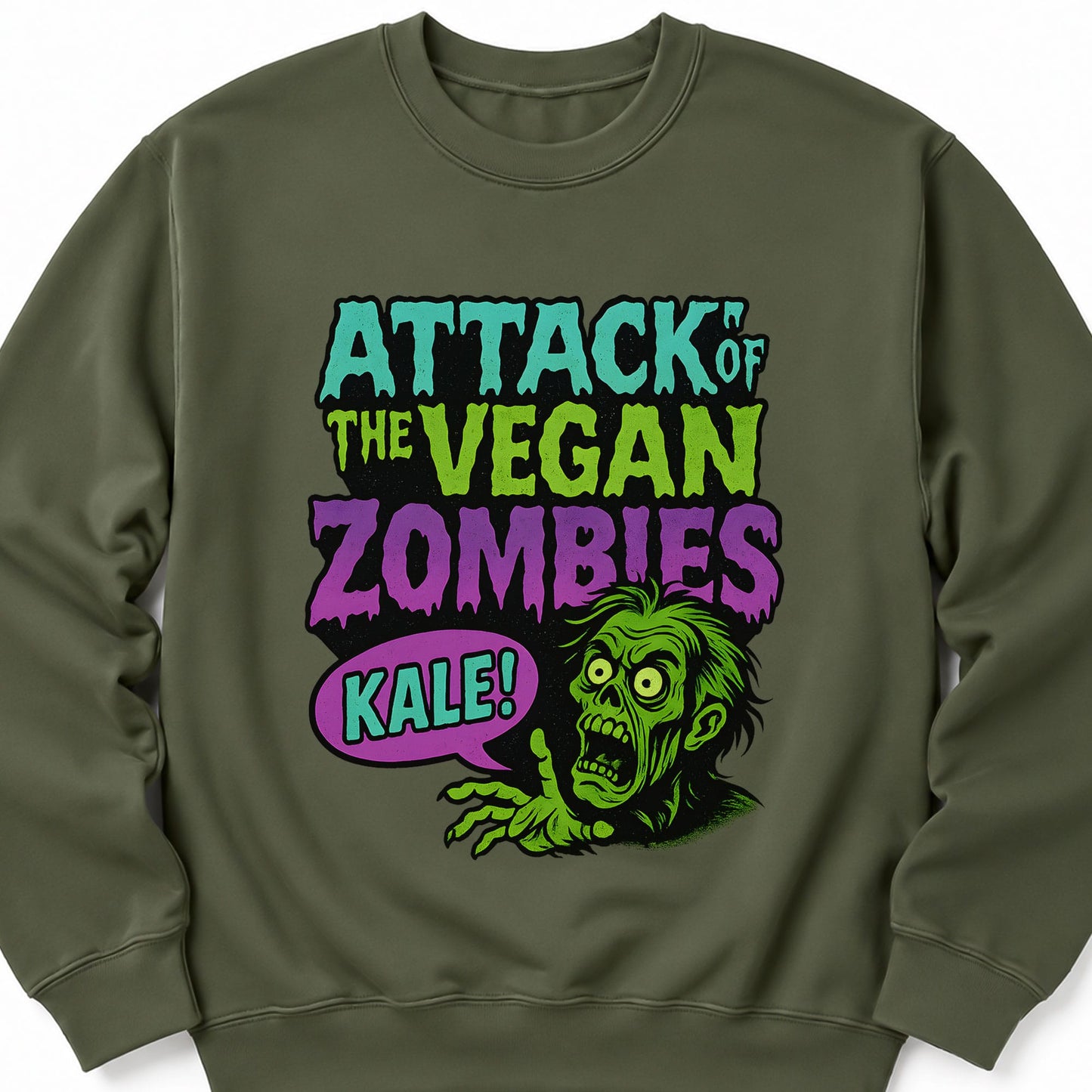 Attack of the Vegan Zombies Halloween Sweatshirt