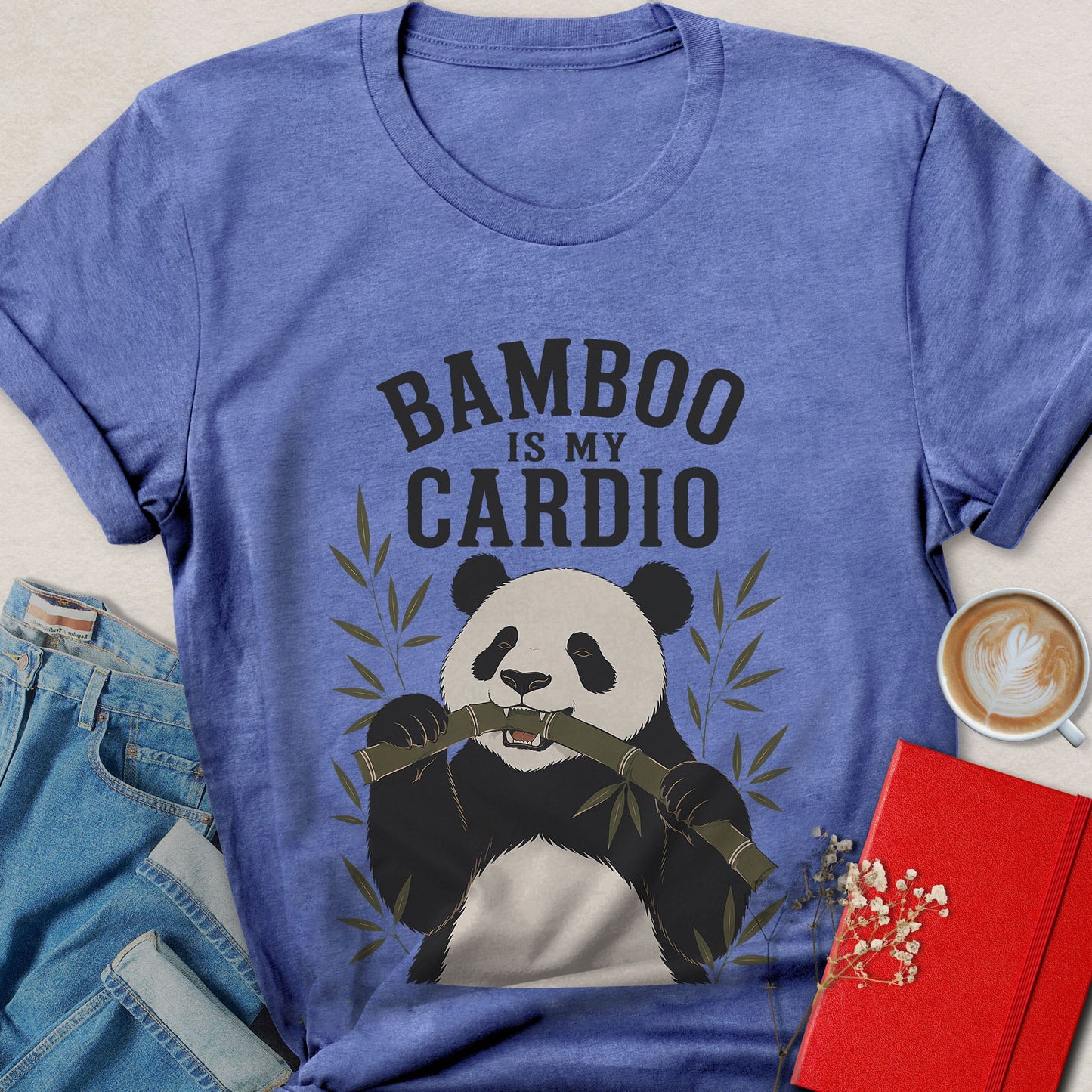 Bamboo Is My Cardio Funny Panda Vegan T-Shirt