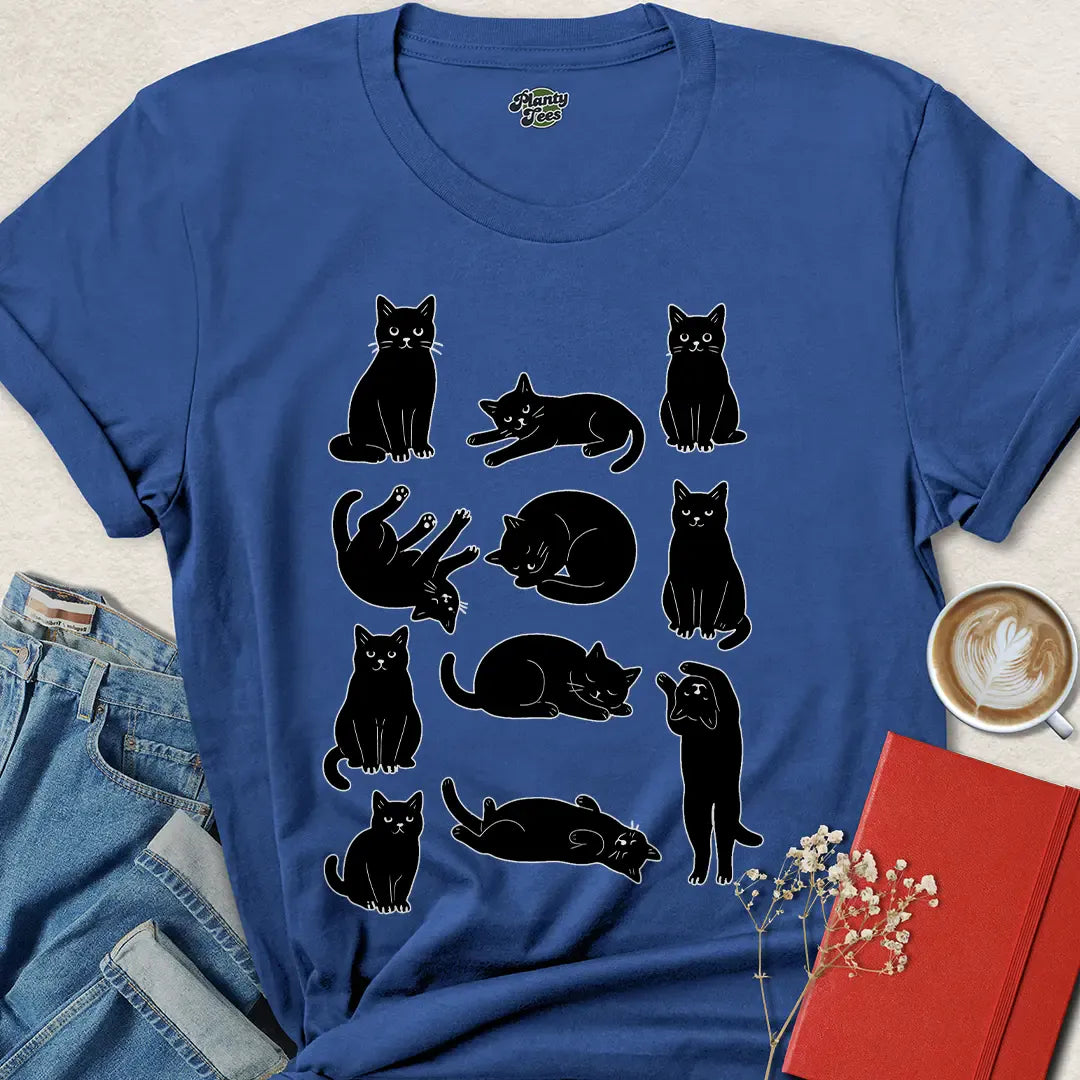 Black Cat Shirt – Funny Posing Cats Tee for Animal Lovers & Pet Parents | Shop Now