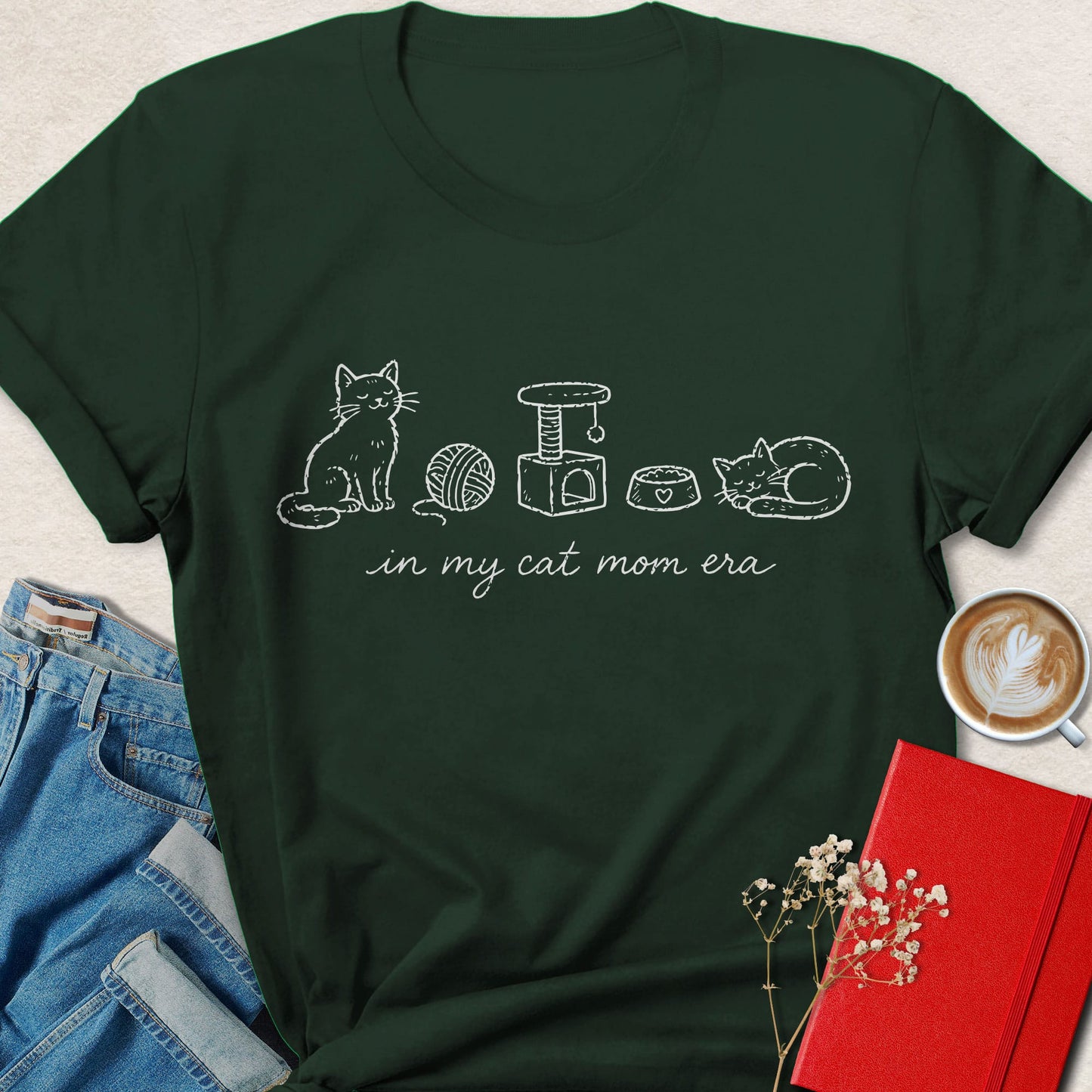 In My Cat Mom Era Vegan Shirt Cat Lover Animal Rights Tee