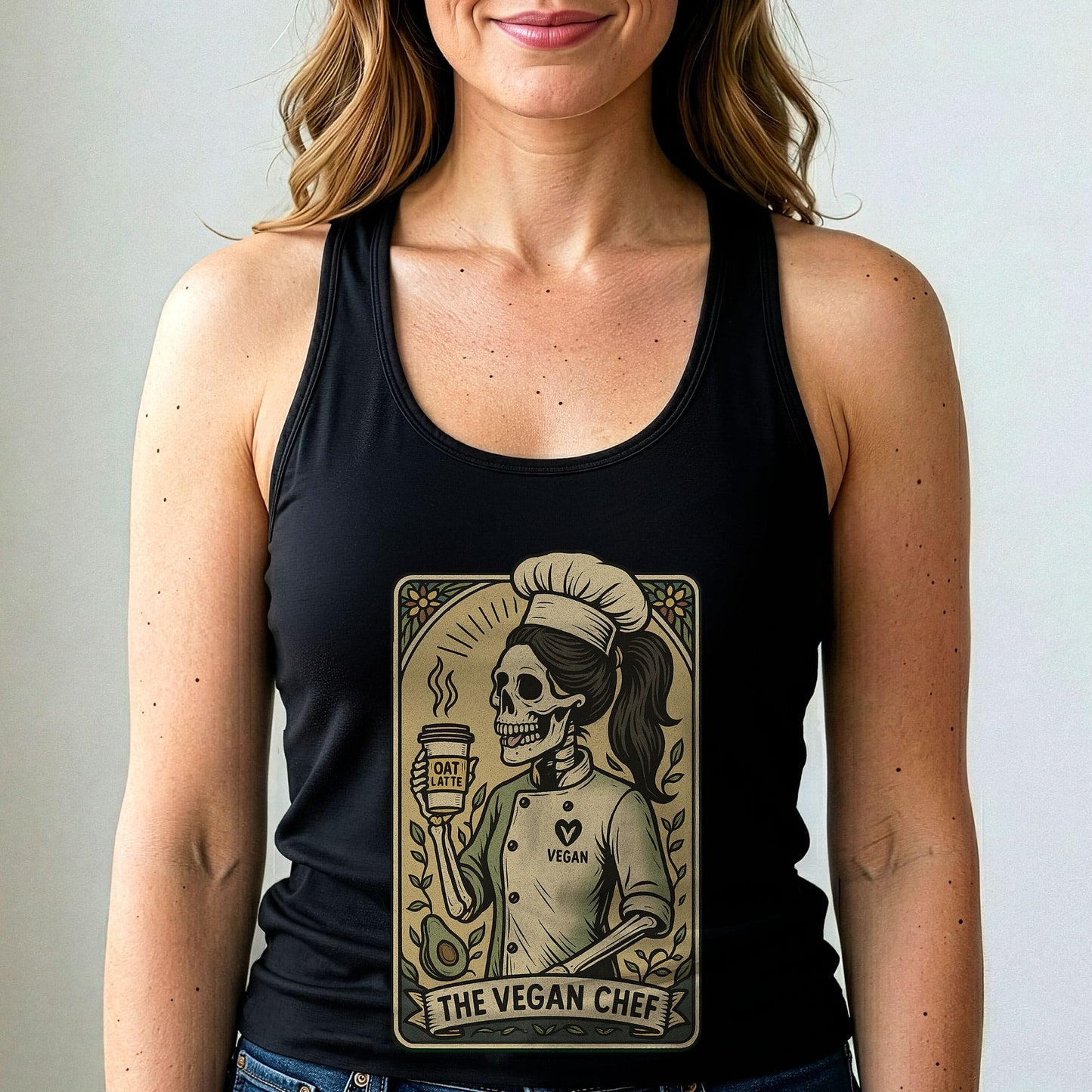 Vegan Chef Tank Top Plant Based Oat Latte Shirt