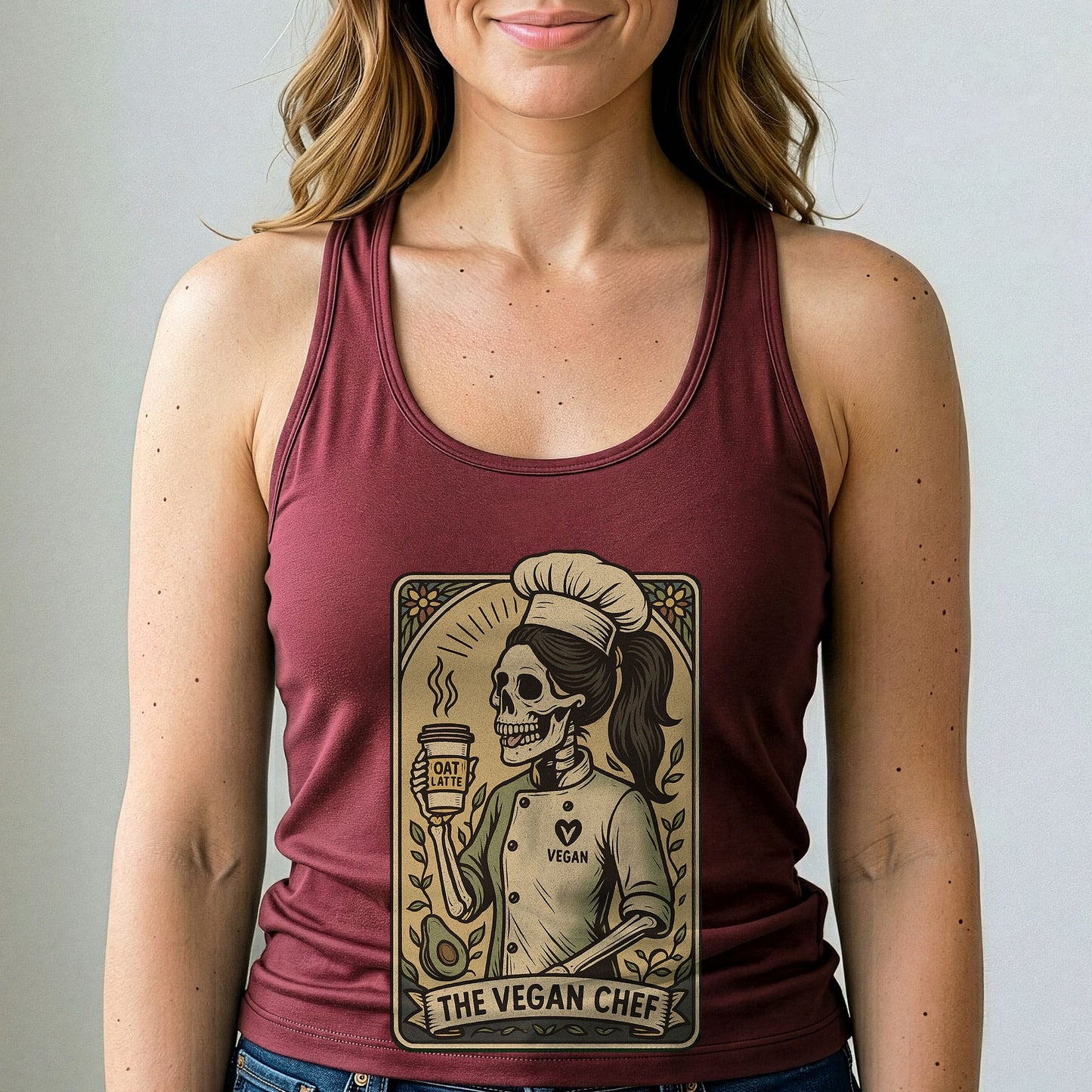 Vegan Chef Tank Top Plant Based Oat Latte Shirt