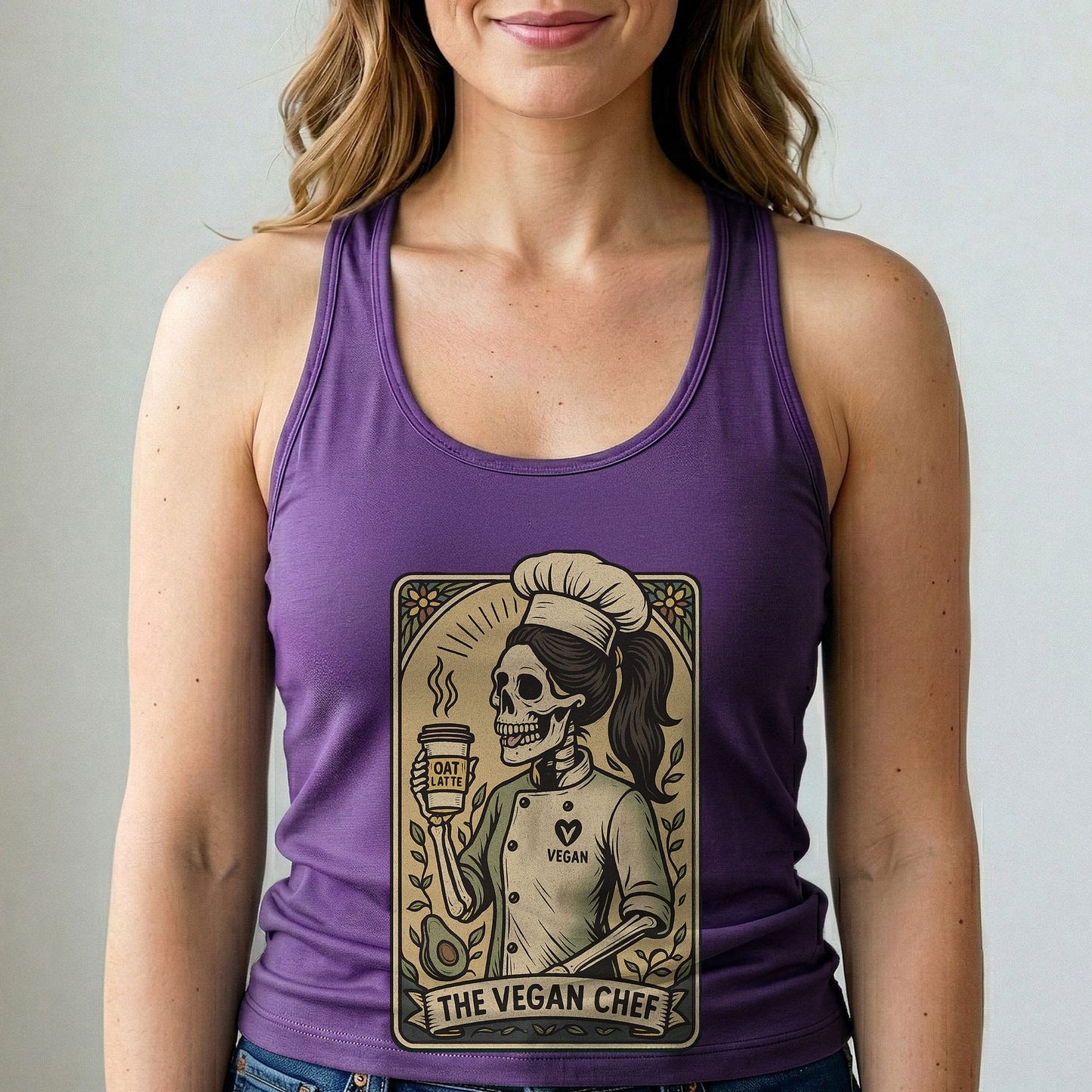 Vegan Chef Tank Top Plant Based Oat Latte Shirt