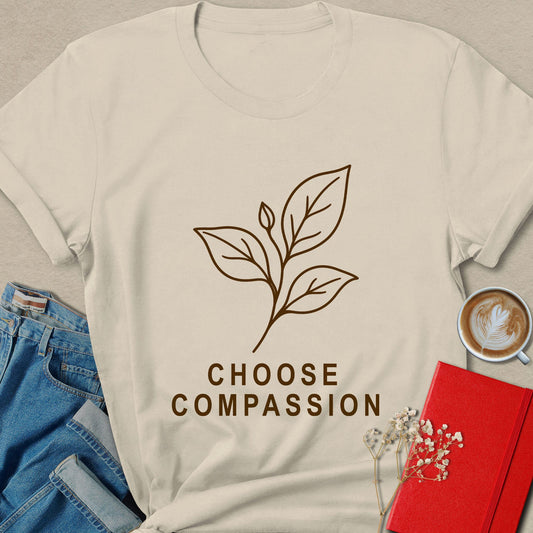 Minimal Botanical Choose Compassion T-Shirt