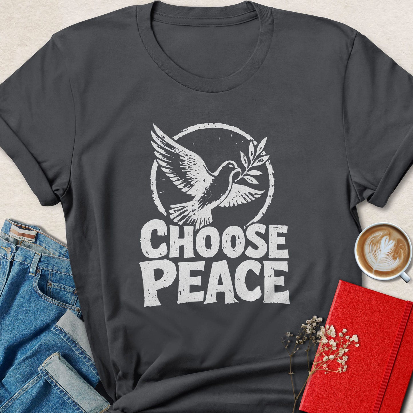Choose Peace Distressed Dove T-shirt