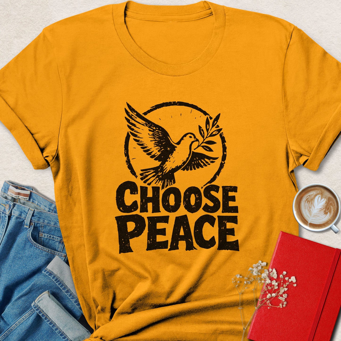 Choose Peace Distressed Dove T-shirt