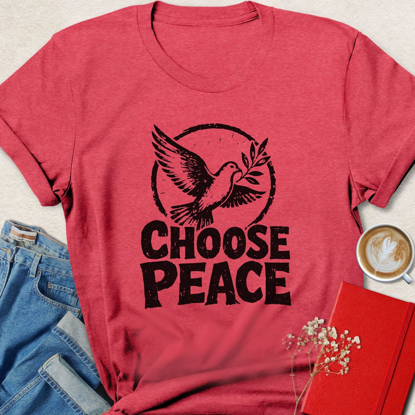 Choose Peace Distressed Dove T-shirt