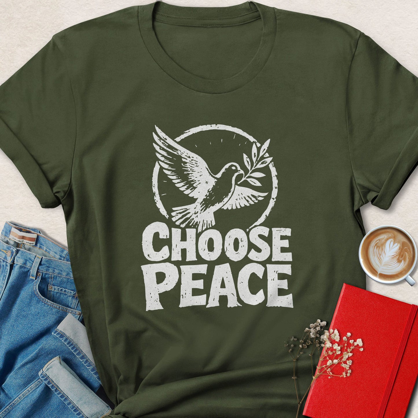 Choose Peace Distressed Dove T-shirt