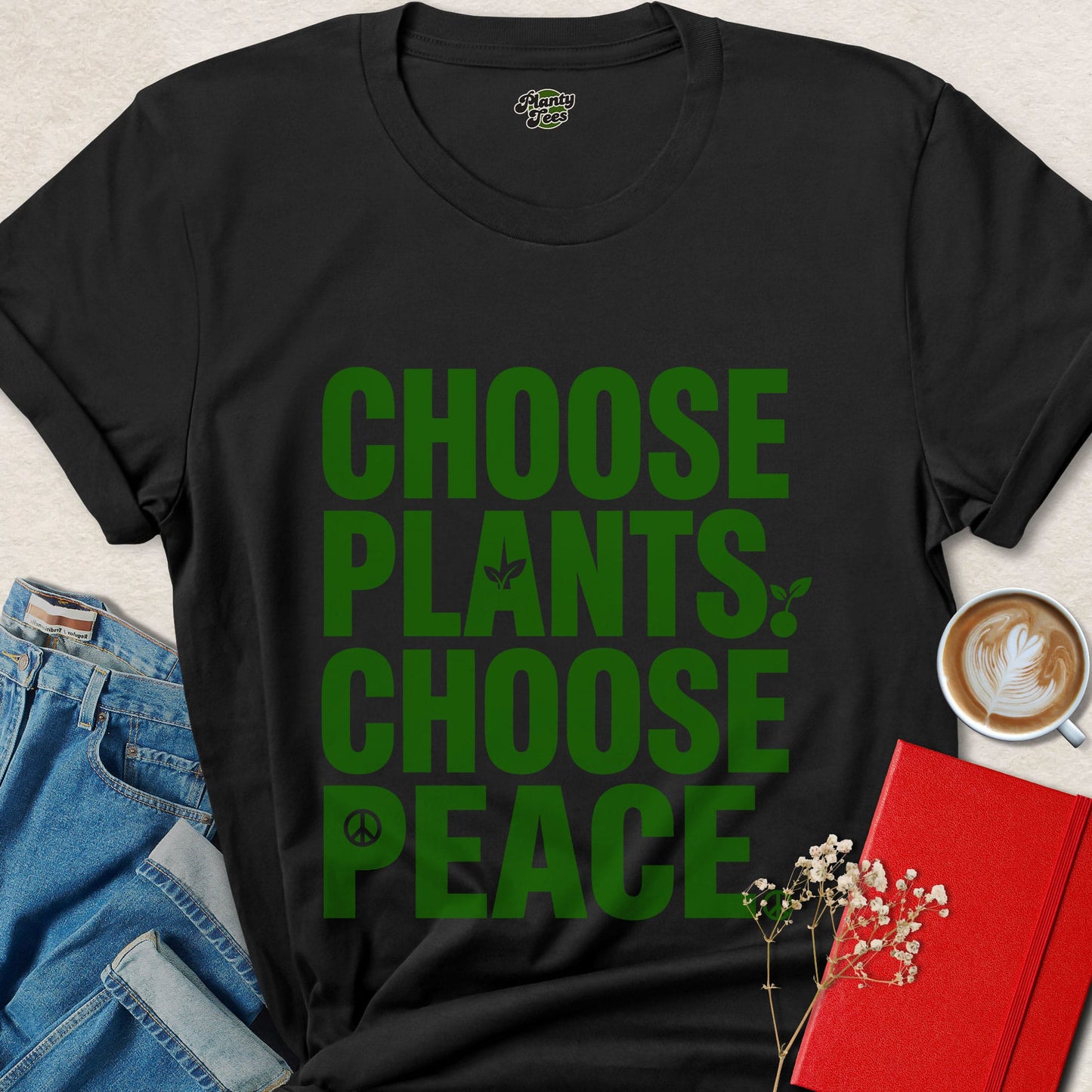 Choose Plants Choose Peace Vegan Animal Rights Shirt