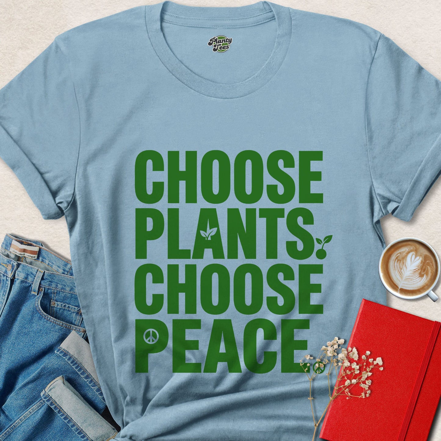 Choose Plants Choose Peace Vegan Animal Rights Shirt