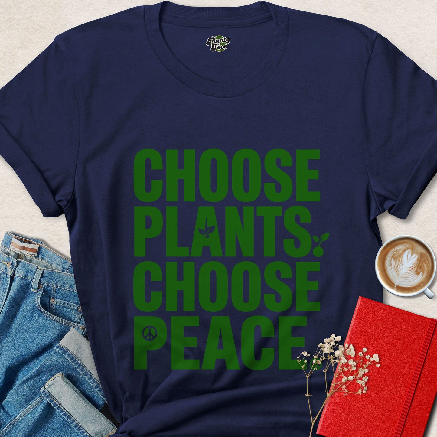 Choose Plants Choose Peace Vegan Animal Rights Shirt