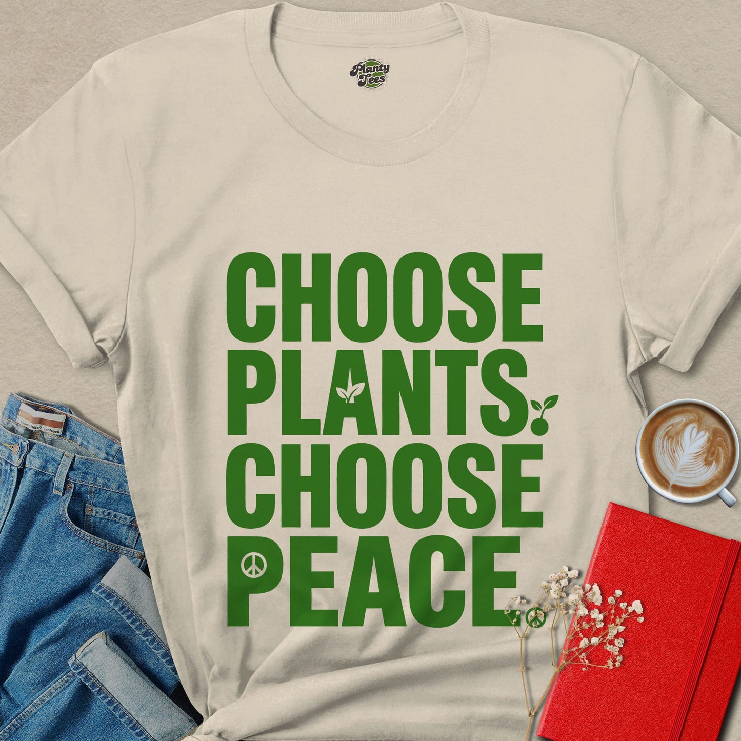 Choose Plants Choose Peace Vegan Animal Rights Shirt