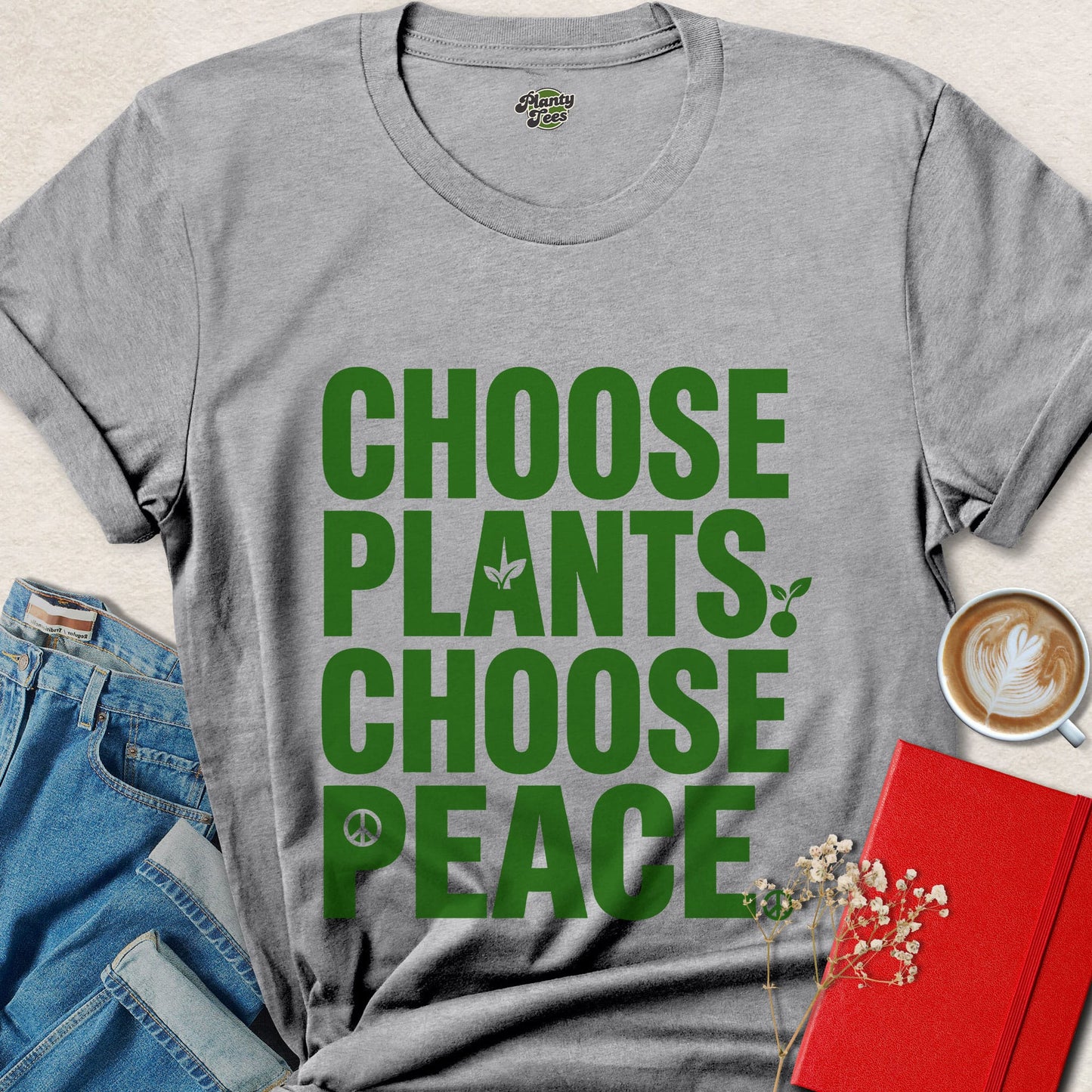 Choose Plants Choose Peace Vegan Animal Rights Shirt