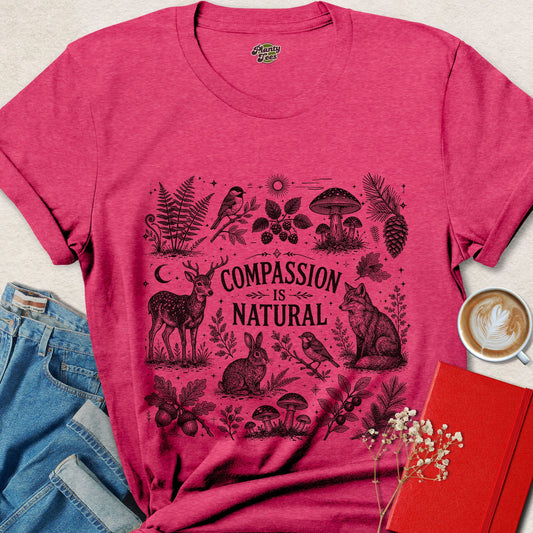 Compassion Is Natural Vegan Animal Rights Nature Shirt
