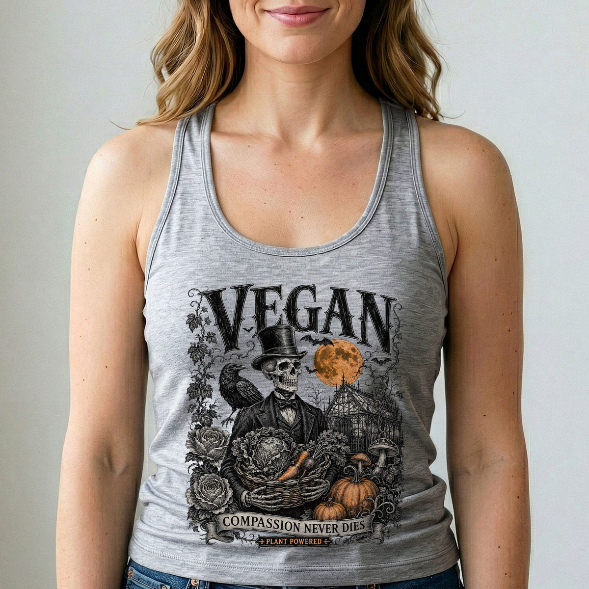 Compassion Never Dies Vegan Halloween Tank Top